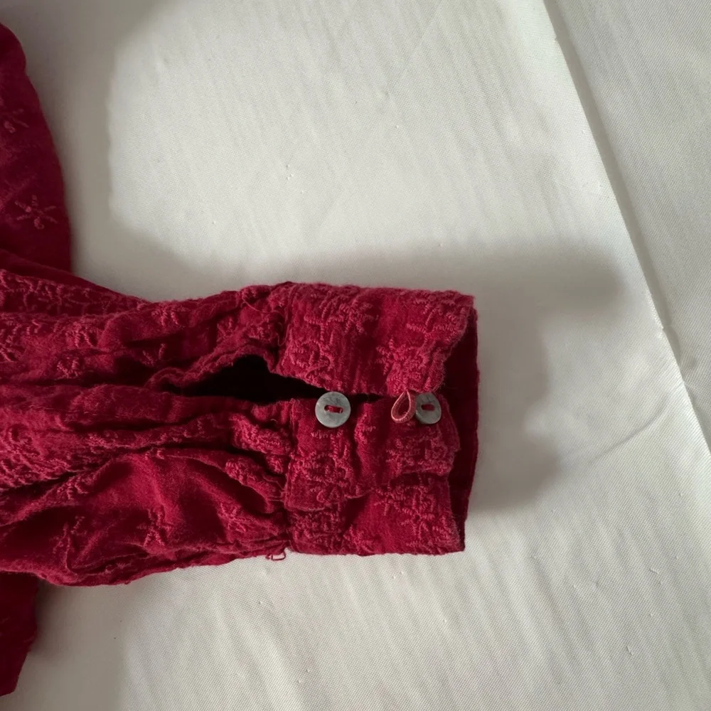 Red Tie-Front Blouse - Picture 16 of 16